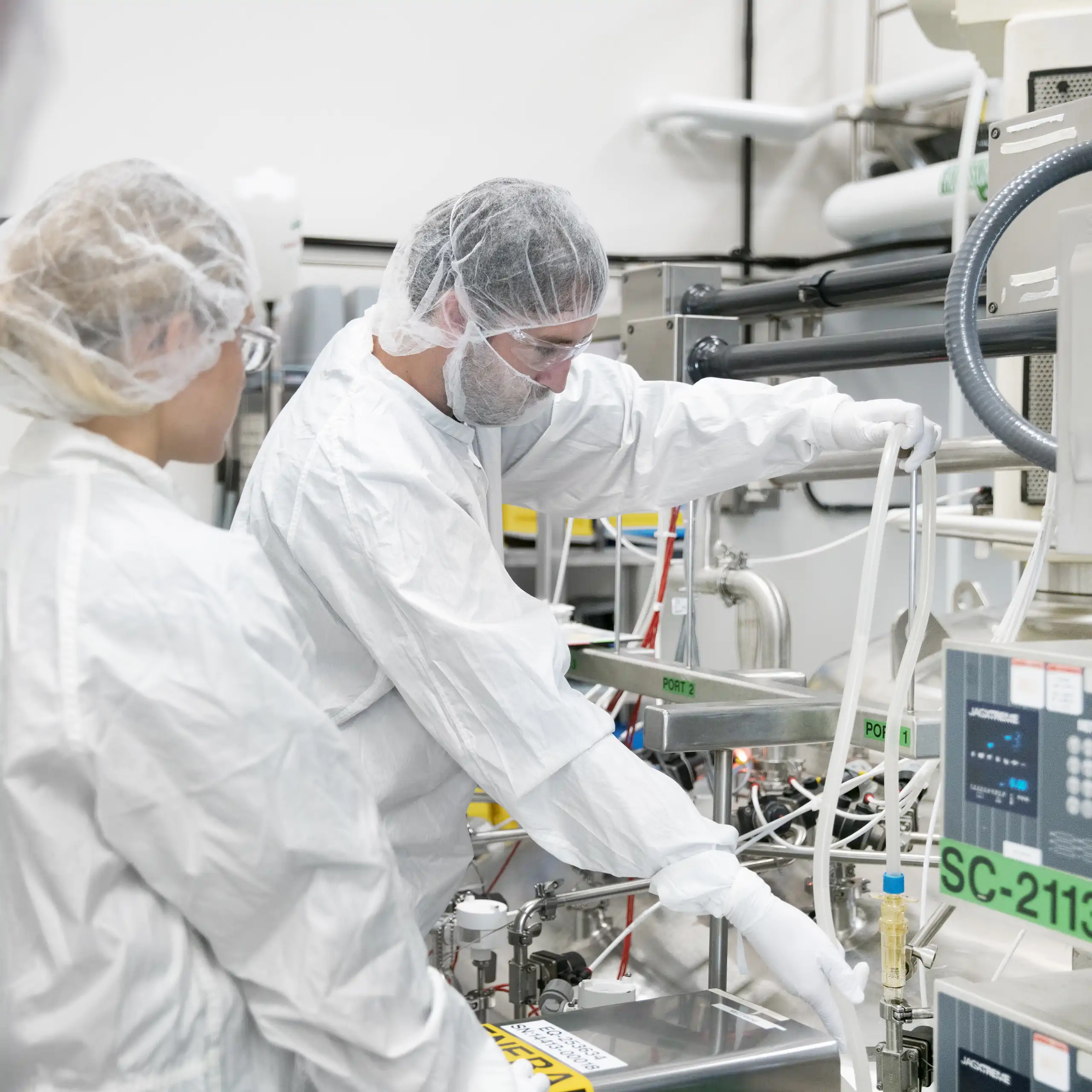 techs working in lab